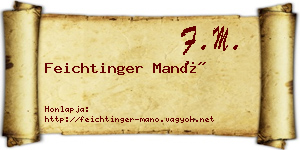 Feichtinger Manó névjegykártya